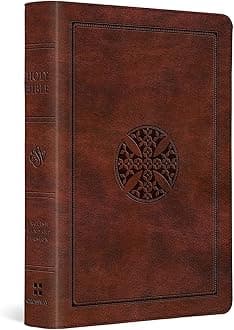 ESV Large Print Compact Bible (TruTone, Brown, Mosaic Cross Design)