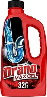 Drano Max Gel Drain Clog Remover and Cleaner for Shower or Sink Drains, Unclogs and Removes Hair, Soap Scum, Blockages,32oz