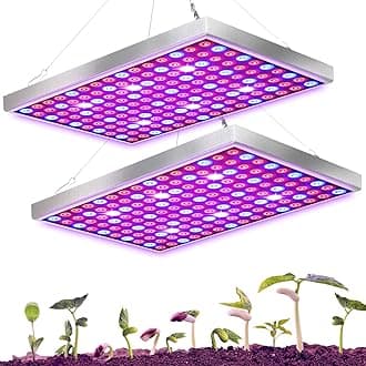Diboys LED Grow Light for Indoor Plants, 45W Plant Lights Full Spectrum Panel Grow Light for Seedlings, Succulents, Micro Greens, Vegetable and Flower, 2 Pack