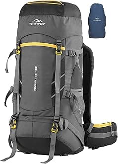 TRAWOC TREKELITE 60L Travel Backpack Hiking Trekking Bag Camping Rucksack for Men & Women with Water Proof Rain Cover/Shoe Compartment MHK004, 3 Year Warranty