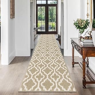 SHACOS Long Hallway Runner Rug Non Slip 60 x 240 cm Washable Carpet Runner for Hallway Narrow Hall Runner Rug Long Door Mats Indoor Floor Carpet Runner Rug for Hallway Kitchen Laundry Room - Beige