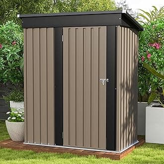 Patiowell Outdoor Storage Shed, Tool Shed with Sloping Roof and Lockable Door