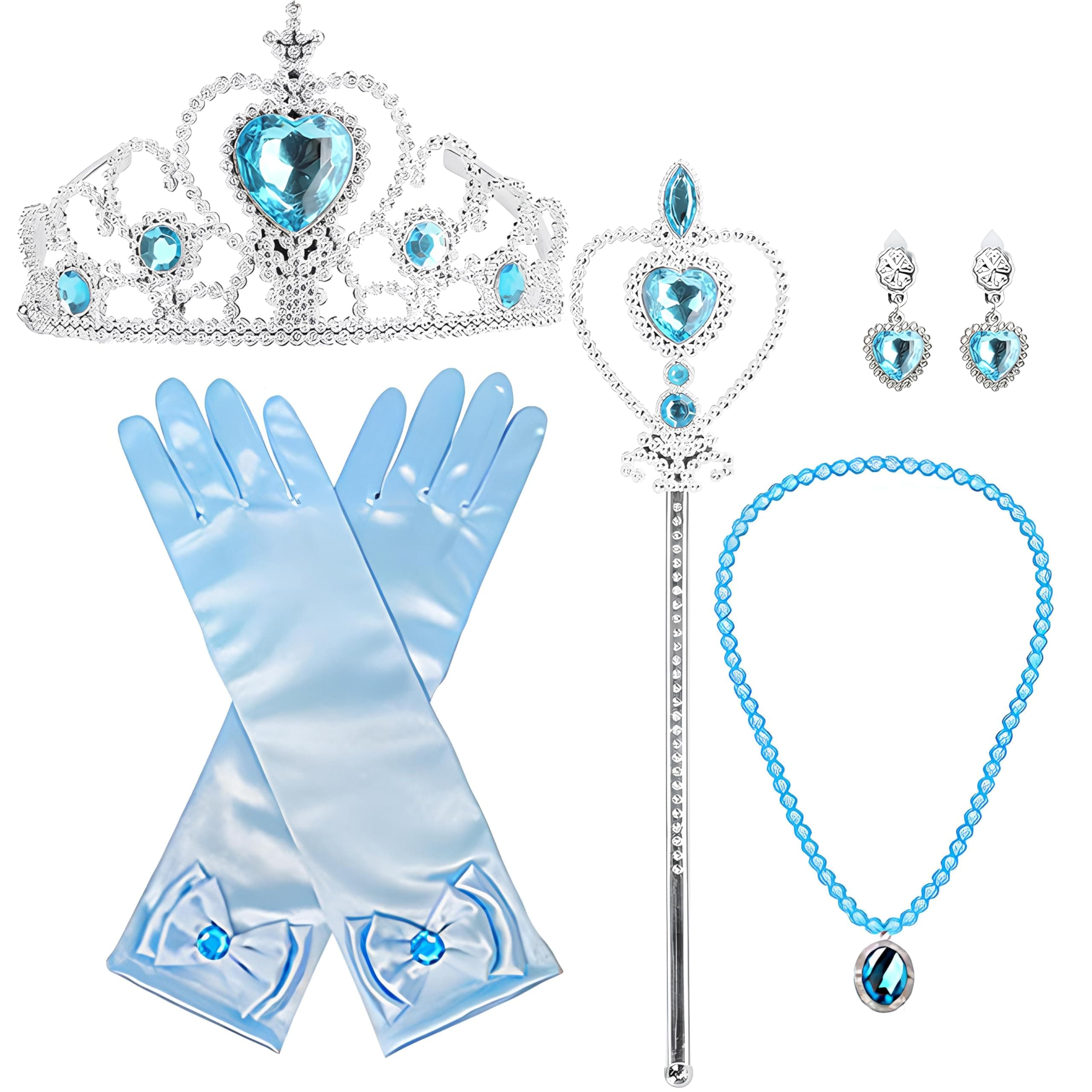 Orgrimmar Princess Dress Up Accessories Gloves Tiara Crown Wand Necklaces Presents for Kids Girls