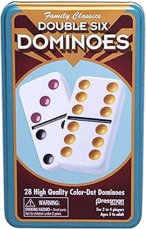 Pressman Double 6 Colored Dominoes, 5"