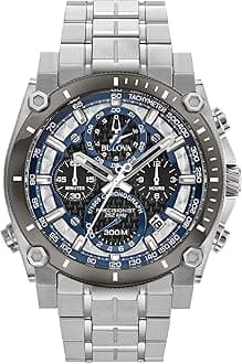 Bulova Men's Icon High Precision Quartz Chronograph Watch, Curved Mineral Crystal