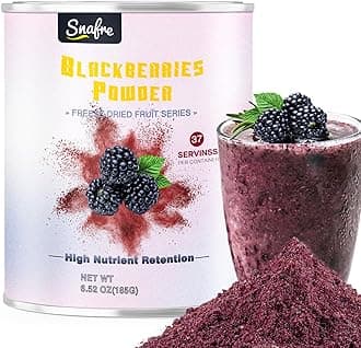 Black-berry Powder, Freeze Dried Blackberries Powder, Frozen Blackberries Powde r, 6.52OZ/185G No Sugar or Added, For Baking, Dressing, Smoothies, Beverages, Cereals, Yogurt