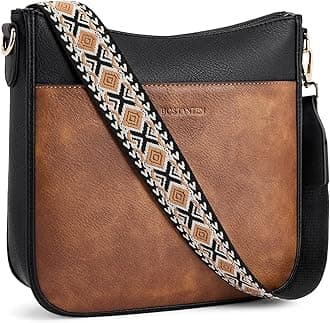 BOSTANTEN Crossbody Bags for Women Trendy Vegan Leather Hobo Purses Shoulder Handbags Wide Shoulder Strap