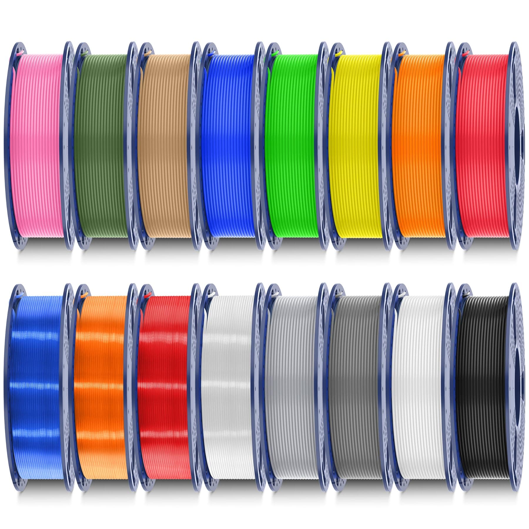 SUNLU PLA Filament 16 Color Bundle Multicolor, PLA 3D Printer Filament 1.75mm, Individually Vacuum Packed, 0.25kg per Spool, 4kg in Total, 16 Pack. (12 Regular Solid Color and 4 Transparent Color)