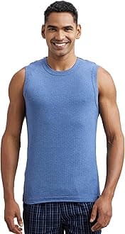 Jockey9930 Men's Super Combed Cotton Rib Solid Slim Fit Round Neck Muscle Vest