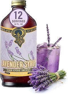 P Portland Syrups Lavender Syrup - Premium Beverage Concentrate for Delicious Cocktails, Tea, Soda, Coffee Drinks, Baking, and More - 12 oz with 24 Servings (Pack of 1)