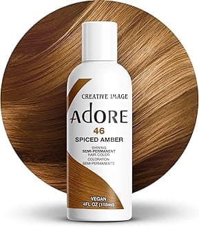 Adore Semi Permanent Hair Color (046 Spiced Amber) | Vegan & Cruelty-Free Brown Hair Dye | No Ammonia, No Peroxide, No Alcohol | 4 Fl Oz