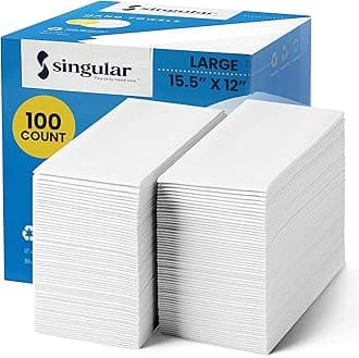 AH AMERICAN HOMESTEAD Linen Feel Guest Towels Disposable Cloth Like Paper Hand Napkins Soft, Absorbent, Paper Hand Towels for Kitchen, Bathroom, Parties, Weddings, Dinners or Events (White, 100)