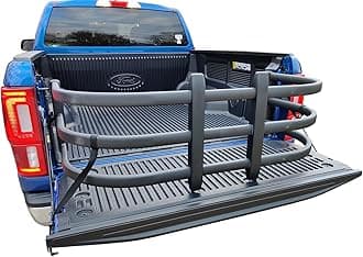 Universal Truck Bed Extender for Ford Ranger, Chevy Colorado, GMC Canyon, and Nissan Frontier Pickup Trucks - Aluminum Alloy and Nylon Plastic - Black - Light Weight