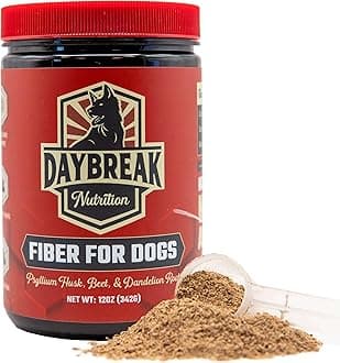 Fiber for Dogs Psyllium Husk, Beet Root, Dandelion Root, and Prebiotics to Aid in Relief from Diarrhea, Constipation, Anal Gland Issues, and Scoots