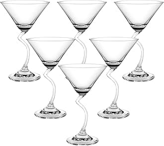 Ocean Salsa Cocktail Glass, Set Of 6, Clear, 210 Ml, 521C07, Martini Glass, Coupe Glass, Margarita Glass, V-Shaped Glass, Conical Glass, Salsa Glass