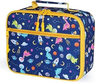 Cerbonny Kids Lunch Bag,Kids Lunch Box,Fit for 3+(blue planet dinosaur)