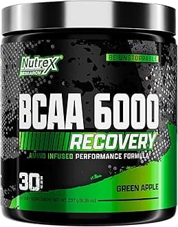 Nutrex Research - BCAA Powder 6000 Amino Acid - 6 Grams of BCAAs Amino Acids Supplement for Post Workout Recovery & Muscle Growth - Amino Energy Workout Recovery Drink (Green Apple - 30 Servings)