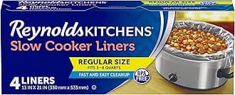 Reynolds Kitchens Slow Cooker Liners, Regular (Fits 3-8 Quarts), 4 Count (Pack of 12), 48 Total