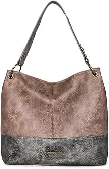 Montana West Hobo Purses and Handbags for Women Vegan Leather Top Handle Shoulder Handbags with Zipper, A-khaki, L