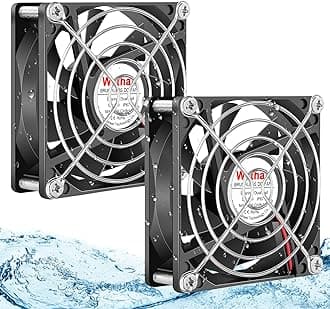 IP67 Waterproof 80mm x 25mm 12V Cooling DC Fan for RV Fridge Exhaust Ventilation Dual Ball High Speed DIY Cooler 12 v Fans 2 Pack