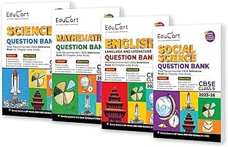 Educart CBSE Question Bank Class 9 2025-26 Bundle - Science, Mathematics, Social Science and English on New Syllabus 2026 (Most Recommended NCERT based Reference Book)