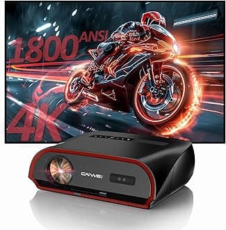 Ultra Bright 1800ANSI Lumens Smart Projector, NFC Casting Wireless, WiFi 6, 4K-Decoding HDR10+, Android TV, Two-Way Bluetooth, DSP Stereo, Daylight Home Theater/ Low Latency Gaming/ Backyard Movie