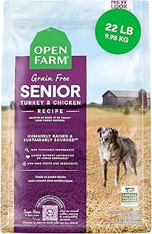 Grain-Free Dry Dog Food for Senior Dogs, Complete & Balanced Kibble to Support Joints & Mobility, Sustainably & Ethically Sourced Ingredients, Chicken & Turkey Recipe for Seniors, 22lb Bag