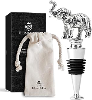 Homestia Wine Stoppers for Wine Bottles, Elephant Wine Beverage Bottle Stopper, Stainless Steel Reusable Wine Corks with Silicone Seal, Bottle Cover Leak proof Keep Fresh