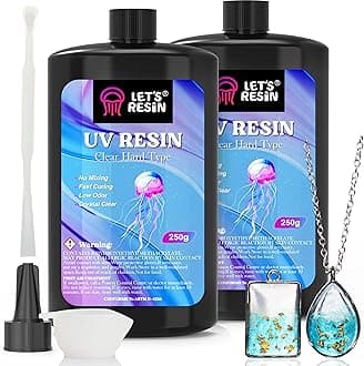 UV Resin, Upgraded 500g Crystal Clear UV Resin Hard, Low Odor Ultraviolet Epoxy Resin, UV Light Cure Solar Sunlight Activated Glue for Jewelry, Craft Decoration