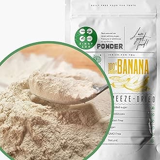 Freeze Dried Banana Powder | 100% Raw Natural Sweetener Freeze Dried Fruit Powder | Gluten Free Dehydrated Banana Powder Food | Use for Smoothie, Cheesecake or Baking Sweetener | ZingyZoo
