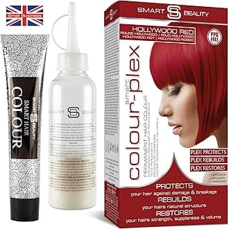 Hollywood Red Hair Dye Permanent with Anti-Breakage Plex Hair Care, Vegan & Cruelty-Free, PPD Free Hair Dye, Grey Coverage, bright red Hair Colour, for All Hair Types By Smart Beauty