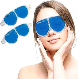 BoldHealth Eye Mask With Cooling Gel For Dark Circles, Dry Eyes, Cooling Eyes, Pain Relief, Redness, Eye Patches Eye Cooling Gel Pad Stretchable For Eye Relaxing, Sleeping For Women And Men-2 Pcs