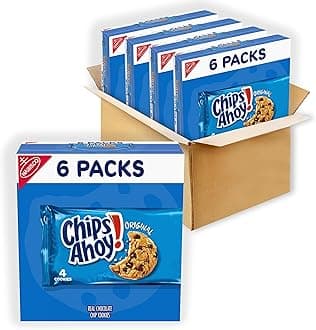 CHIPS AHOY! Original Chocolate Chip Cookies, 24 Total Snack Packs, 4 Boxes (4 Cookies Per Pack)