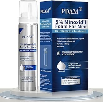 5% Minoxidil for Men Foam Hair Growth - Minoxidil Foam Hair Regrowth Treatment for Men, Topical Hair Loss Treatments, Extra Strength Thicker & Fuller Hair, 1 Month Supply, 2.11 oz