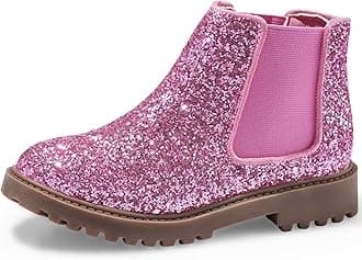 HARVEST LAND Girls Boots Kids Ankle Boots Zipper School Shoes Elegant Big Kid Fashion Winter Boots Zip-up Short Flat Bootie for Junior/Yourth