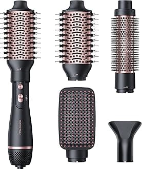 Hair Dryer Brush Set, Air Sculpt 4-in-1 Hot Air Brush Set | Blowout Brush Styler for Salon Blowouts, Volumizing, and Straightening, Sleek Frizz-Free for Every Hair Type, Black