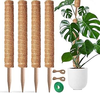 Moss Pole, 4 Pack 17Inch Monstera Plant Support for Climbing Plants Accessori...