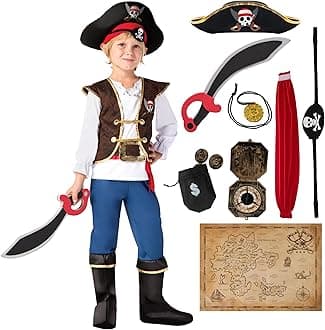 Spooktacular Creations Boys Pirate Costume Kids Fancy Dress Up Role Play Deluxe Costume Set