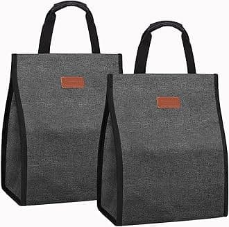 Femuar Lunch Bags for Women Insulated Reusable Lunch Tote with Internal Pocket, Lunch Tote bag for Work (Charcoal Grey)