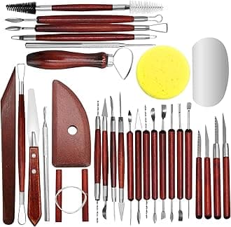 30pcs Ceramic Tools Clay Sculpting Set, Polymer Clay Tools Clay Sculpting Tools, Pottery Carving Tool for Engraving Modeling Embossing Shaping Art Diy, for Color Shaping, Mixing, Drawing, Fine Details