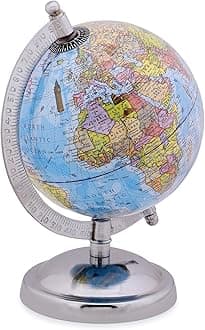 GLOBE DADDY Educational World Globe 5 inch with Metal Stand/Magnifying Glass for Kids Learning,Globe for Office Table,Globe for Students and Boys & Girls Birthday Gift
