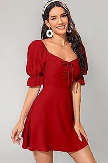 Aahwan Women's & Girls' Black Solid Ruched Detail A-line Mini Dress