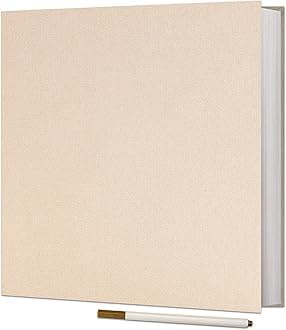 Vienrose Photo Album Self Adhesive 4x6 5x7 3x5 8.5x11 Scrapbook Album DIY Scrap Book with A Metallic Pen (33x32CM60Pages, Beige)