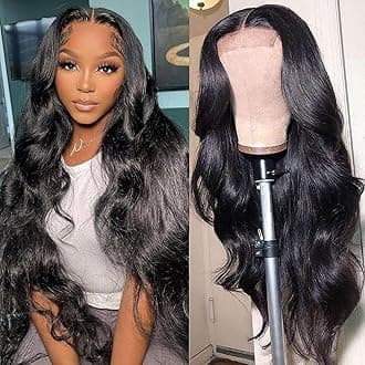 ZILING 28 Inch Body Wave Wear and Go Glueless Wigs Human Hair Pre Plucked Pre Cut with Baby Hair 200 Density 4x4 Lace Front Closure Wigs for Women