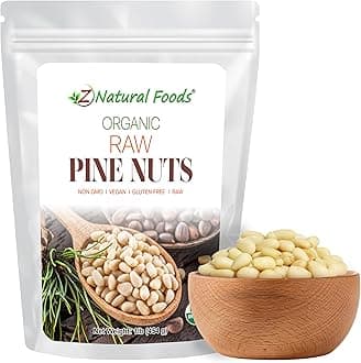 Z Natural Foods Organic Pine Nuts - Raw Nutrient-Dense Superfood Packed in Airtight Foil Pouches - Pure Pine Nut for Pesto, Trail Mix, Salad & Recipes - Vegan, Gluten-Free, Keto-Friendly Snacks, 1 lb