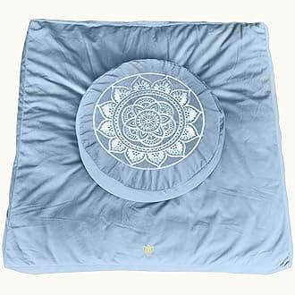 FlorensiMeditation Cushion - Comfortable Floor Pillow - Traditional Tibetan Meditation Pillow with Beautiful Velvet Cover - Large Floor Cushion Seating for Adults - Premium Yoga Buckwheat Bolster