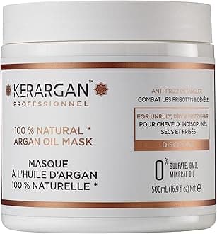 Disciplining Argan Oil Mask for Unruly, Dry and Curly Hair - Nourishes, Fights Frizz, Detangles - Sulphate-Free GMO, Mineral Oil - 500ml