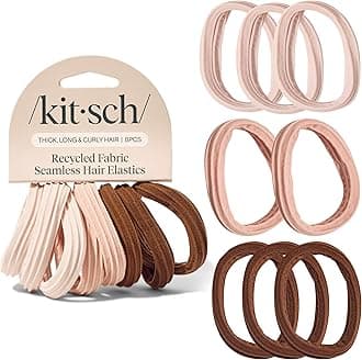 Seamless Hair Ties No Damage - Stretchable Hair Bands for Strong All-Day Hold, Ponytail Holders | Hair Accessories for Girls | Ideal Gifts for Women - Rosewood 8 Pcs
