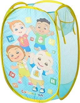 Idea Nuova Cocomelon Pop Up Hamper with Durable Carry Handles, 21'' H x 13.5'' W X 13.5'' L