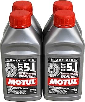 Motul (4 Pack 100950 100% Synthetic Brake Dot 5.1 Brake Fluid 1/2 Liter or 500 ml